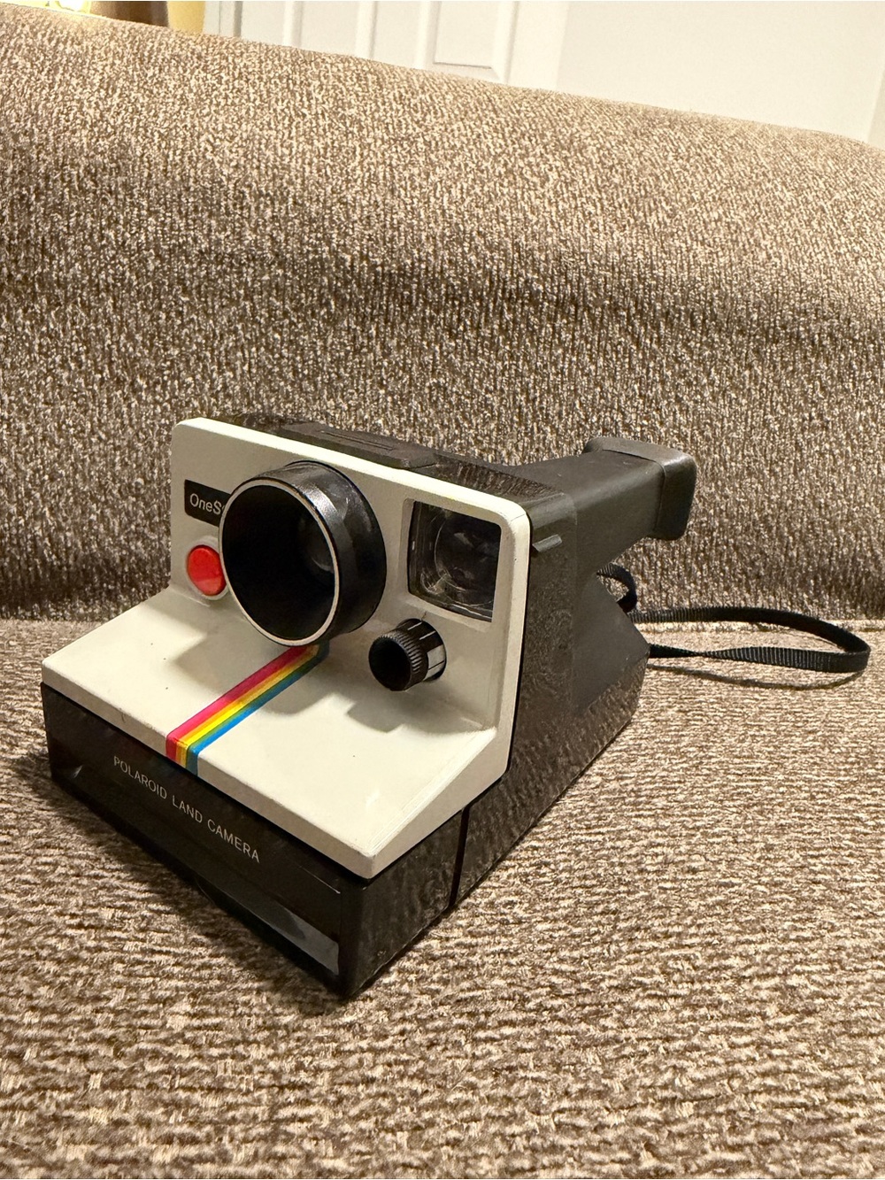 1970s Polaroid OneStep Rainbow Instant Camera - White and Black